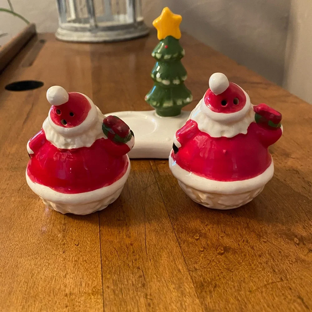 Santa and Tree Holiday Salt and Pepper Shaker Set